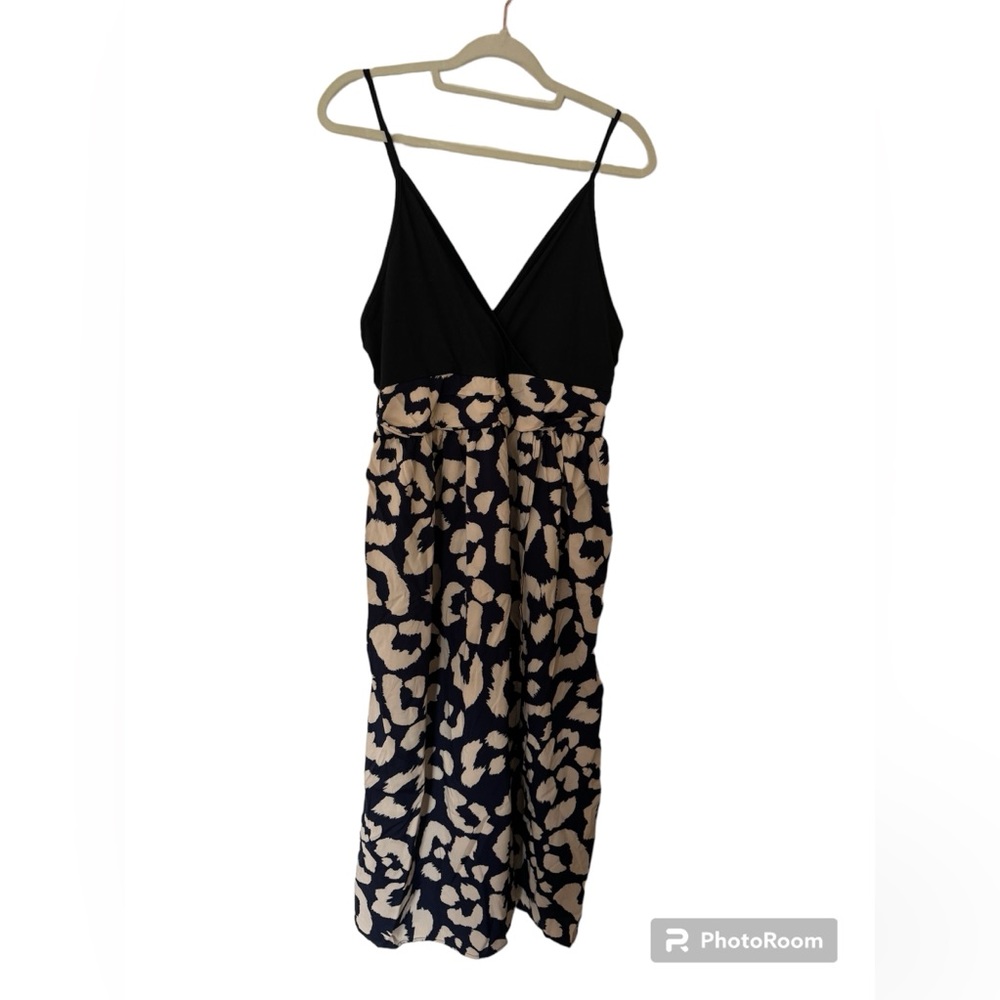 SHEIN women’s spaghetti strap, Black and animal print dress. Size XL